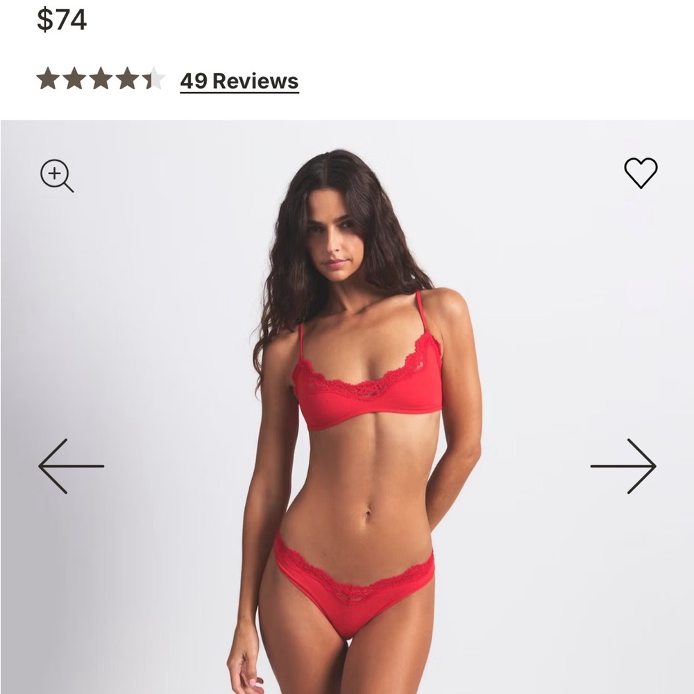 SKIMS Vibrant Red Lace Bra